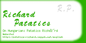 richard patatics business card